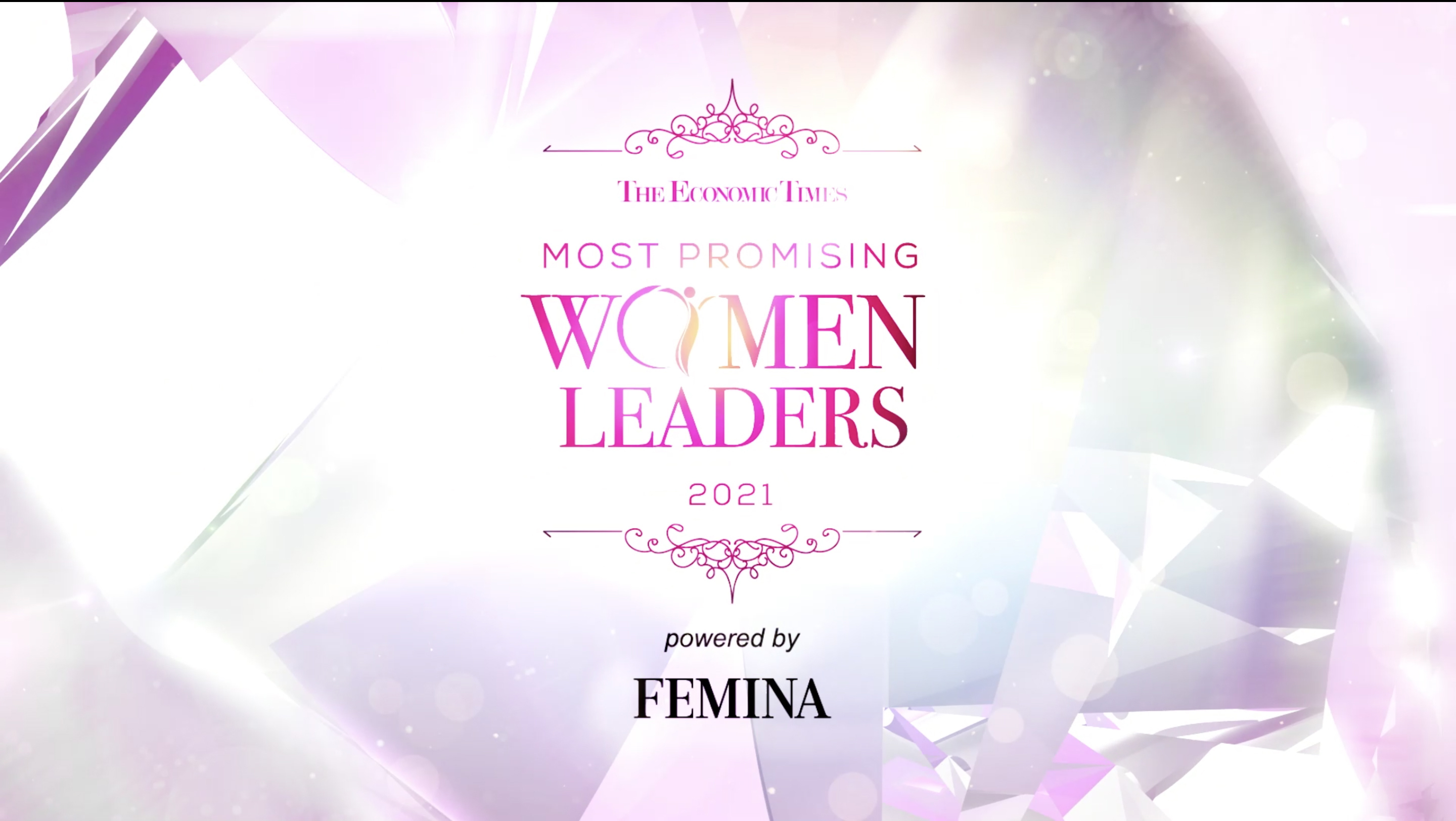 The Economic Times MOST PROMISING WOMEN LEADERS 2021 by FEMINA Neha Lal Founder & CEO Shrofile Technologies